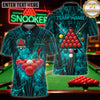 Maxcorners Billiard Apparel Glowing Triangle Rack Multicolor Customized Name 3D Shirt
