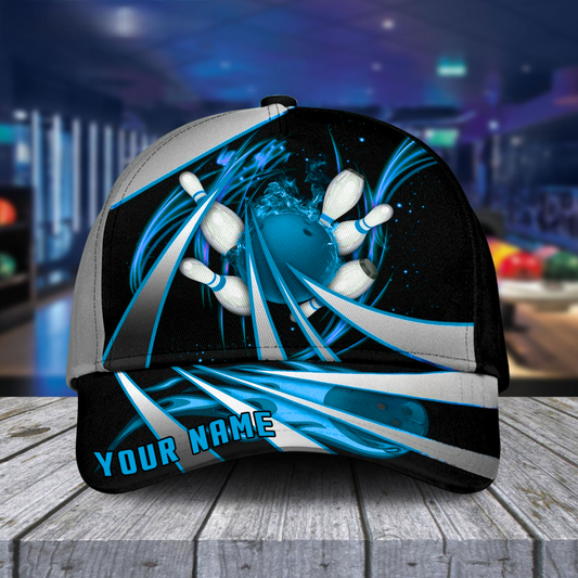 Maxcorners Bowling Tornado Multicolor Personalized Name 3D Cap