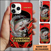Maxcorner Fishing Jumping Water Fisherman Silhouette Personalized Name 3D Phone Case (10 Fish Species)