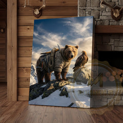 Maxcorners Epic Mountain Bear Explorer Wilderness Canvas