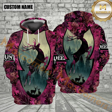 Maxcorners Women Deer Hunting Pink Camo All Over Print Shirt Best Gift For Hunter