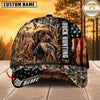 Maxcorners Dog Hunting And Duck Hunting Dog Marsh Camo American Flag Personalized Name 3D Cap