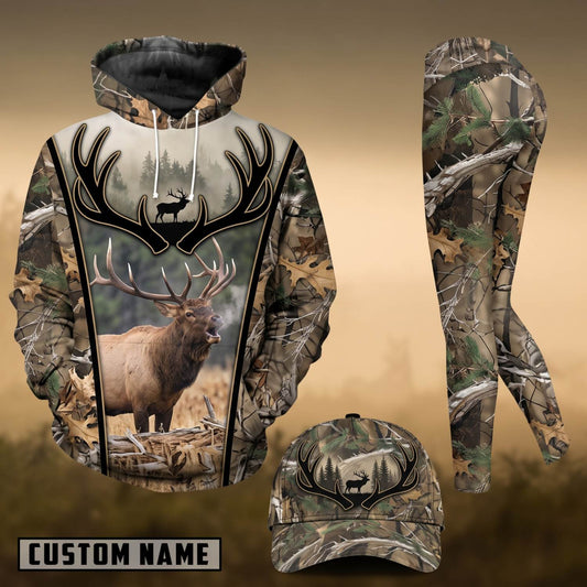 Maxcorners Hunting Elk Forest Camo Antler 3D Shirts
