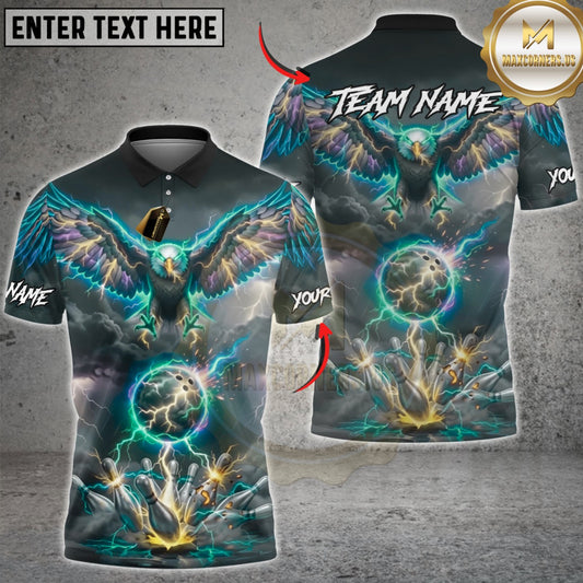 Maxcorners Eagle of the Final Strike Bowling Multicolor Customized Name, Team Name 3D Shirts