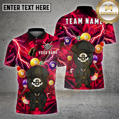 Maxcorners Billards Shirts 8 Ball Pool Lightning Billiard Balls Multi Options Personalized Name, Team Name 3D Shirt