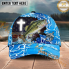 Maxcorners Fishing Christian Outdoorsman American Custom Name Personalized Cap (11 Fish Species)