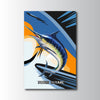Maxcorners Marlin Fishing Abstract Motion Wave Design Personalized Name 3D Poster