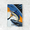 Maxcorners Marlin Fishing Abstract Motion Wave Design Personalized Name 3D Poster