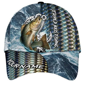 Maxcorners Bass Fishing Custom 3D Baseball Cap For Fisherman, Custom Bass Fishing Caps Hats LM0402
