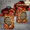 Maxcorners Darts Golden Shamrock Clover Swirls Glowing Lights Target Board Graphic Multicolor Customized Name, Team Name 3D Shirts