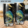 Maxcorners Fishing Tumbler Black Gold Speed Line Design Personalized Name Tumbler (13 Species)