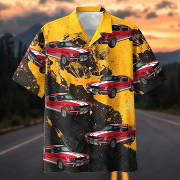Maxcorners Personalized 1966 Shelby GT350 Car Hawaiian Shirt, Custom Photo Car Aloha Shirts