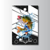 Maxcorners Walleye Fishing Tech Carbon Geometry Splash Design Personalized Name 3D Poster