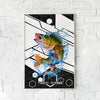 Maxcorners Walleye Fishing Tech Carbon Geometry Splash Design Personalized Name 3D Poster