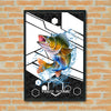 Maxcorners Walleye Fishing Tech Carbon Geometry Splash Design Personalized Name 3D Poster