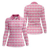 Maxcorners Breast Cancer Golf Shirt, Pink Argyle Golf Shirt, Breast Cancer Awareness Shirts, Women Golf Shirt LM1507