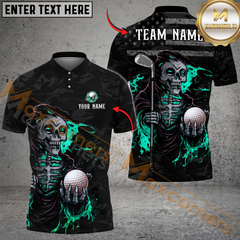 Maxcorner Patriot Reaper Golf Polo Shirt Customized Name, Team Name 3D Shirts (4 Colors)