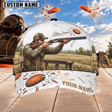 Maxcorners Trap & Skeet Shooting Mountain Landscape Shooter Personalized Name 3D Cap