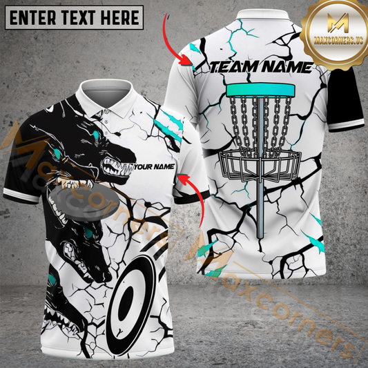 Maxcorners Wolf Strike Disc Golf Polo Shirt Personalized Name, Team Name 3D Shirt (4 Colors)