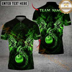 Maxcorners Dragon Fairway Golf Polo Customized Name, Team Name 3D Shirts (4 Colors)