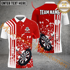 Maxcorners Darts Ink Splatter Mutilcolor Options Personalized Name, Team Name 3D Polo Shirt