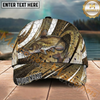 Maxcorners Fishing Fish Scale Silver Stripe Multi Options Personalized Name 3D Cap (11 Fish Species)