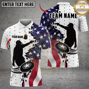 Maxcorners Disc Golf American Flag Player Custom Name & Team Name Shirts