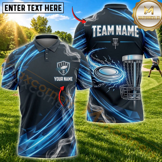 Maxcorners Disc Golf Flying Disc & Dynamic Swirl Graphic Multicolor Customized Name, Team Name 3D Shirts