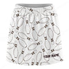 Maxcorners Customized Bowling Trouser Skirts With Shorts Underneath, Bowling Pencil Sketch Pins With Pockets