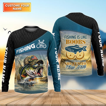 Maxcorners Funny Fishing Humor UPF Shirt, Personalized Bass Fishing Shirt for Men