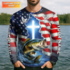 Maxcorners Jesus Made Me A Fisherman Shirt Christian, Patriotic Bass Fishing Tee For Men, Fishing UPF Shirts