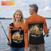 Maxcorners Funny Middle Finger, Personalized Fishing Shirt, Savage Angler Long Sleeve for Men, Fishing Shirts For Men