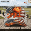 ( 6 Colors ) Maxcorners Trap Shooting American Flag Fire Flame Clay Pigeon Pull Shells Design Custom Name Classic Cap