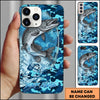 Maxcorners Fishing Phone Case Fishing Camo Phone Case Personalized Name (8 Fish Species)