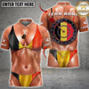 Maxcorners Darts Shirt Patriotic Flag Bikini & Bullseye Dartboard Athletic Body Design, Customized Name, Team Name 3D Shirts