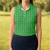 Maxcorners Funny Id Tap That Golf Ball Pattern Golf Shirt, Womens Golf Tops, Golf Polo For Women LM1507