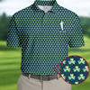 Maxcorners St Patrick's Day Shamrock Golf And Beer Green Golf Shirt, Polo Shirts For Men, Golf Shirts For Men