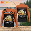 Maxcorners Funny Middle Finger, Personalized Fishing Shirt, Savage Angler Long Sleeve for Men, Fishing Shirts For Men