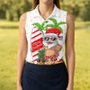 Maxcorners Women's Vacation Mode Santa Golf Shirt, Christmas Golf Shirt, Women’s Golf Apparel LM1507