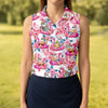 Maxcorners Santa Flamingo Float Tropical Christmas Golf Shirt, Christmas Shirts For Women, Christmas Golf Shirt LM1507