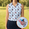 Maxcorners Randy Savage Patriotic Golf Shirt, Women's Golf Tops, Golf Shirts For Women LM1507