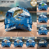 Maxcorners Fishing Blue Water Splash Personalized Name 3D Cap (12 Fish Species)