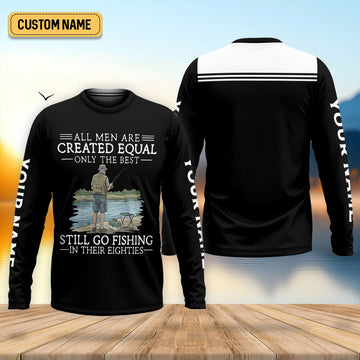 Maxcorners Funny 80th Birthday Fishing Shirt for Men, Custom Old Man Fisherman, Fishing UPF Shirts