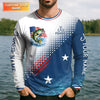 Maxcorners Freedom To Fish Shirt, Personalized American Flag Fishing Long Sleeve For Men, Fishing UPF Shirts