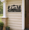 Maxcorners Personalized Deer Family Metal Sign WITH LED/WITHOUT LED - Rustic Cabin Name Sign, Mountain Wildlife Wall Art for Lodge & Outdoor Decor LM0110