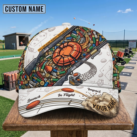 (10 Colors) Maxcorners Trap Shooting Colorful Shotgun Shells Orange Clay Target Launch Flight Impact Personalized Classic Cap