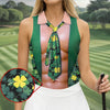 Maxcorners Funny St Patrick's Day Shamrock Golf Shirt, Women's Golf Shirts, Ladies Golf Polos, Women's Polo Shirt