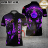 Maxcorners Bowling And Pins Flame Skull Light Pattern Customized Name, Team Name 3D Shirt (4 Colors)