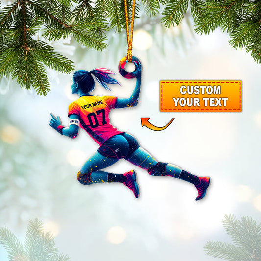 Maxcorners Custom Name Handball Ornament, Gift for Handball Team 2D Flat LM2111