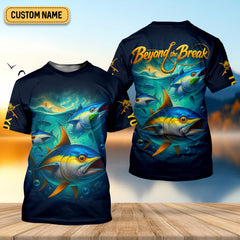 Maxcorners Beyond The Break Funny Fishing Shirt, Fishing UPF Shirts, Gift For Fisherman, Men's Fishing Shirt